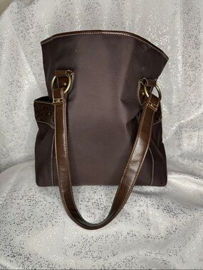 Coldwater Creek Chocolate Brown Tote with Dark Brown Straps